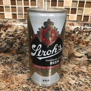 Vintage Stroh’s beer can soy candle with a hint of vanilla